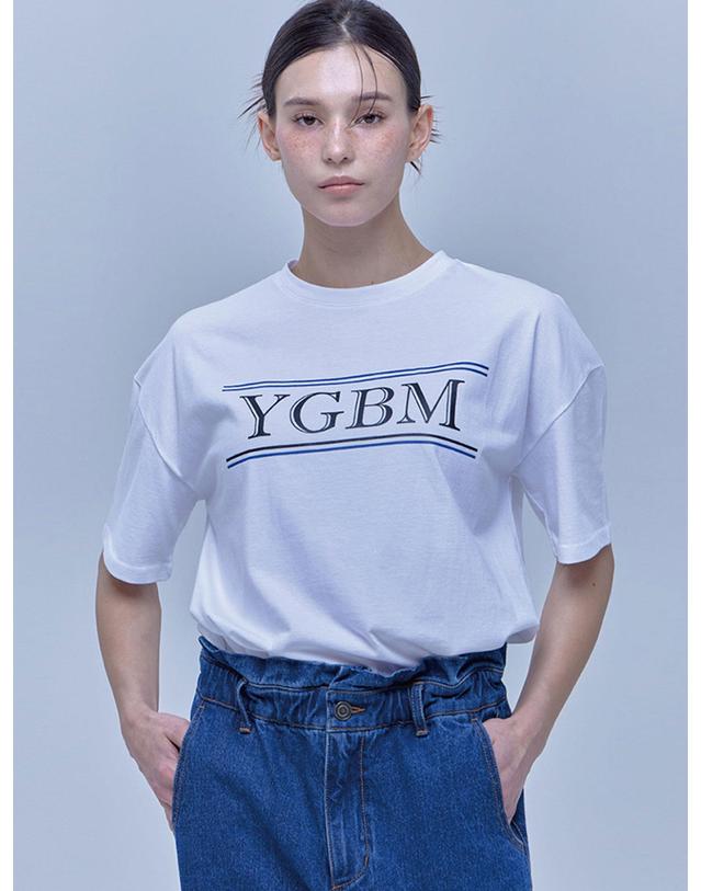 와이지비엠 클래식 로고레터링 티셔츠_Y21YTS001 착용컷