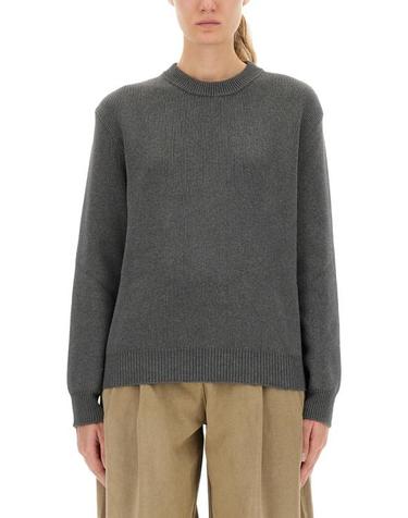 [해외직구] 26FW 골든구스 로고 백 코튼 라운드넥 스웨터 GWP00951P00066260304 DARK GREY MELANGE