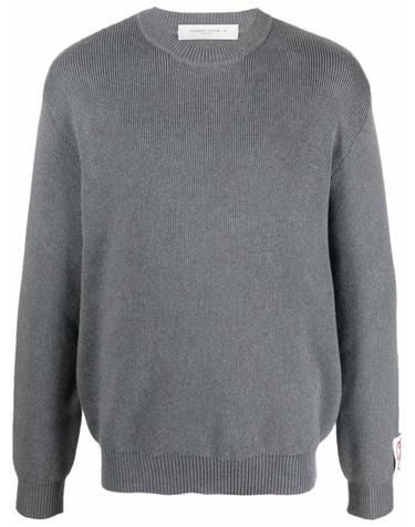 [해외직구] 26FW 골든구스 로고 코튼 라운드넥 스웨터 GMP00841P00066260304 DARK GREY MELANGE