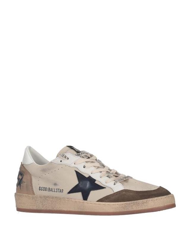 골든구스 [해외직구] 26FW 골든구스 볼 스타 스웨이드 스니커즈 GMF00117F008722 83406 CREAM WHITE LIGHT GREY MARBLE BLUE 착용컷
