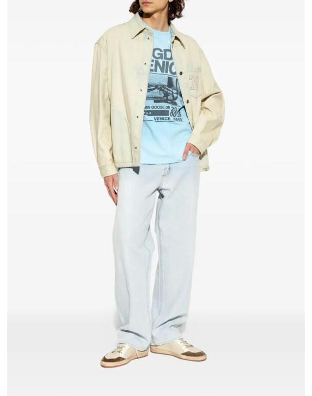 골든구스 [해외직구] 26FW 골든구스 볼 스타 스웨이드 스니커즈 GMF00117F008722 83406 CREAM WHITE LIGHT GREY MARBLE BLUE 착용컷