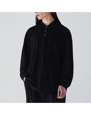 [가먼트레이블] 남성 Collar Knit Sleeve T - Black (FGQSCTR302M-W)
