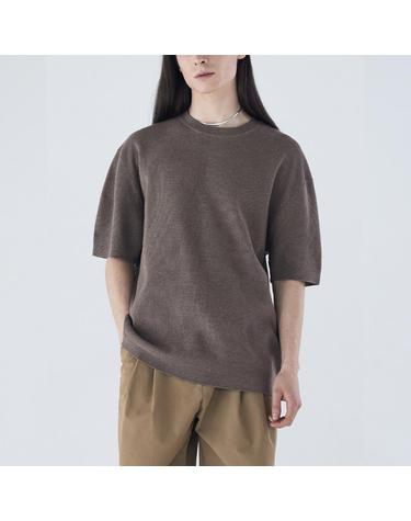 [가먼트레이블] 남성 Shory Sleeve Waffle Knit - Brown (FGPECWA106M-W)