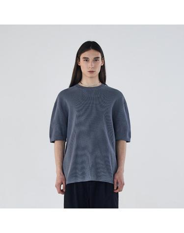 [가먼트레이블] 남성 Shory Sleeve Waffle Knit - Shark Blue (FGPECWA102M-W)