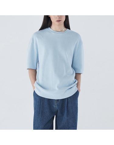 [가먼트레이블] 남성 Shory Sleeve Waffle Knit - Sky Blue (FGPECWA105M-W)
