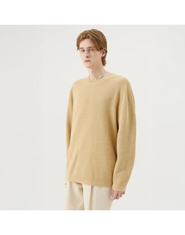 [가먼트레이블] 남성 Long Sleeve Waffle Knit - Beige (FGPFCWA102M-W)