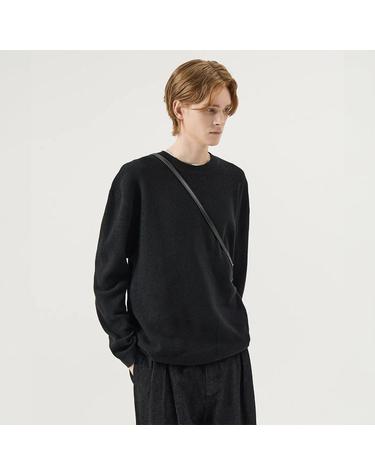 [가먼트레이블] 남성 Long Sleeve Waffle Knit - Black (FGPFCWA107M-W)