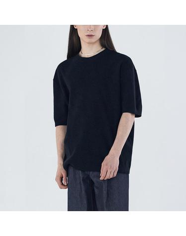 [가먼트레이블] 남성 Shory Sleeve Waffle Knit - Black (FGPECWA104M-W)