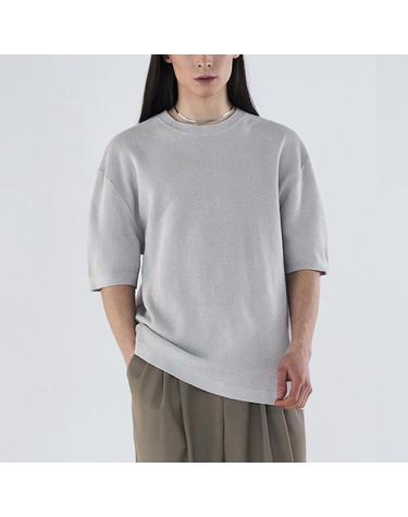 [가먼트레이블] 남성 Shory Sleeve Waffle Knit - Light Grey (FGPECWA103M-W)