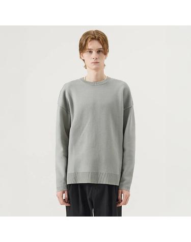 [가먼트레이블] 남성 Contrast Outline Knit - Mint Grey (FGPFCWA114M-W)