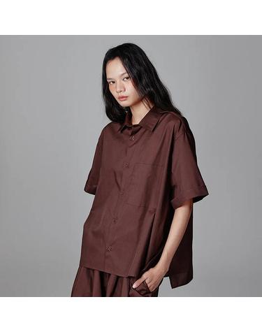 [아노블리어] 공용 홈바디 파자마 하프 셔츠 [브라운] (AKF02S17DMP-W)