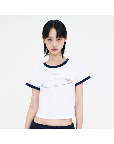 [오프닝프로젝트] 여성 아이덴티티 링거 티셔츠 - 화이트 (FWSWCTA304MWH-W)