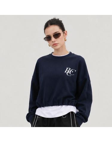 [로씨로씨] RCC 로고 크롭 스웨트셔츠 [네이비] (1047932000-W)
