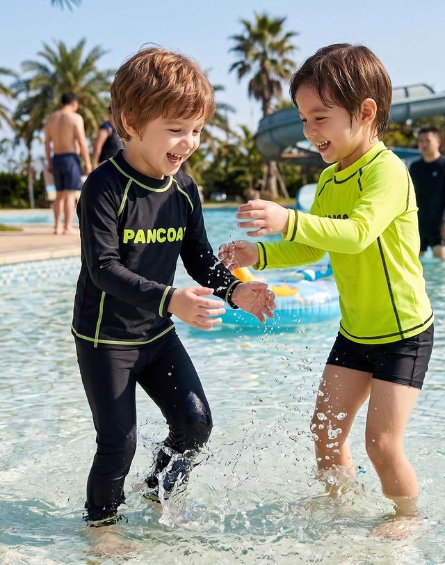 팬콧키즈 [팬콧키즈] 팬콧 프렌즈 에센셜 래쉬가드 착용컷