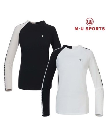 엠유스포츠 절개 배색 라글란 티셔츠 MU21722PL01
