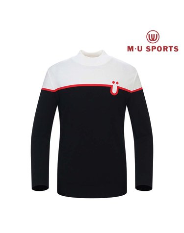 엠유스포츠 배색 블럭킹 모크넥 스웨터 MU21522PN53