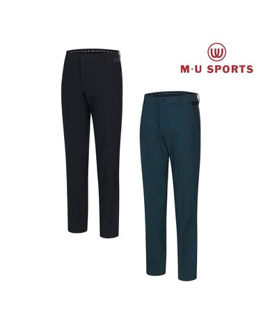 엠유스포츠 배색 블랙 클레식팬츠 MU21722SL55