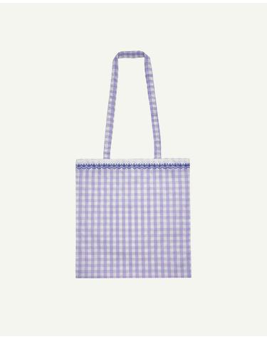 Gingham Lace Silk Bag
