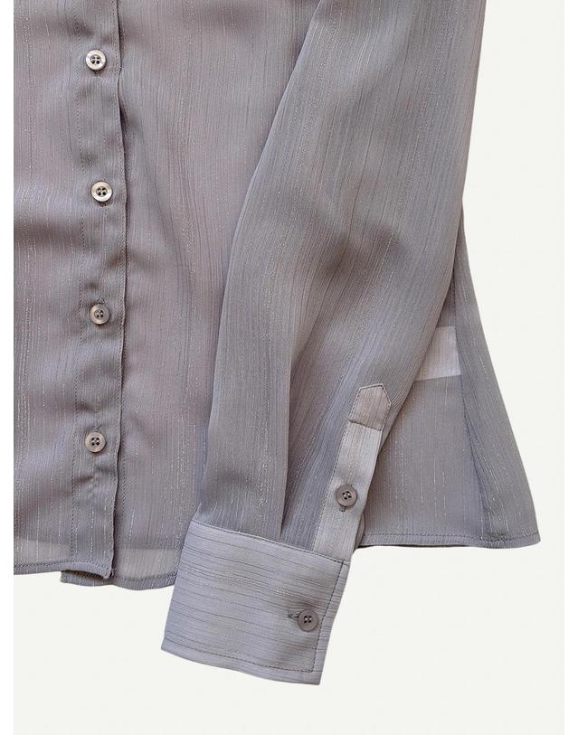 미라벨 Sheer Shirts (Light Grey) 착용컷