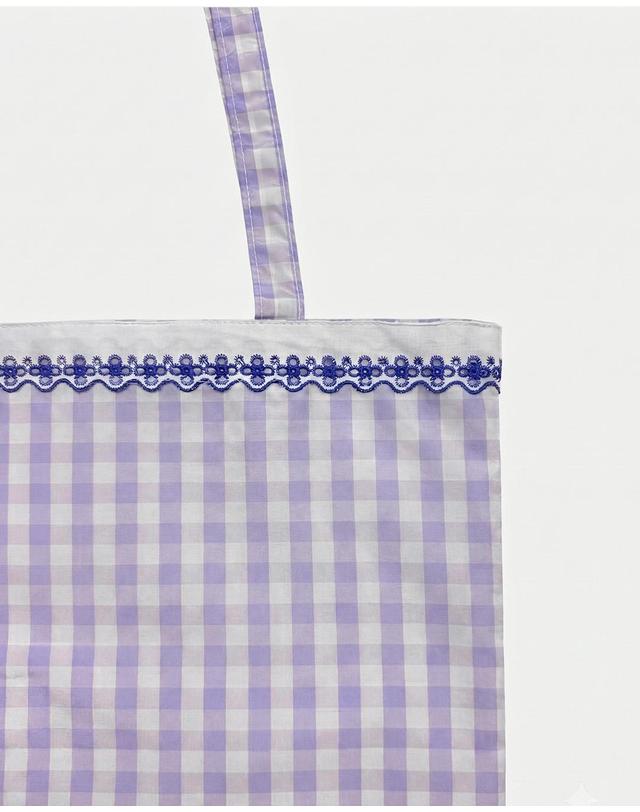미라벨 Gingham Lace Silk Bag 착용컷
