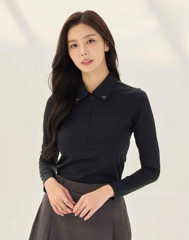 제이투제이 여성골프웨어 트윙클 반집업 카라티셔츠