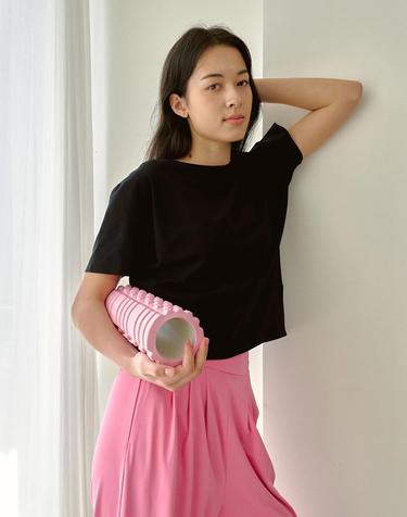 릴렉스 핏 보트넥 반팔 티셔츠 FMST4015S_로우블랙