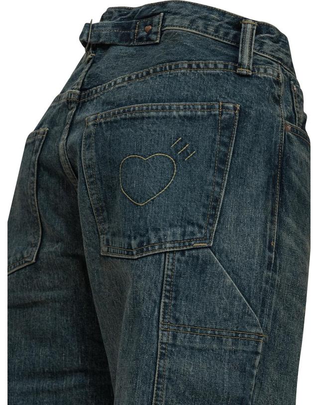 휴먼메이드 [해외직구][V90]휴먼메이드 HM32PT002INDIGO 남성 청바지 데님진 Future Straight Leg Jeans 착용컷