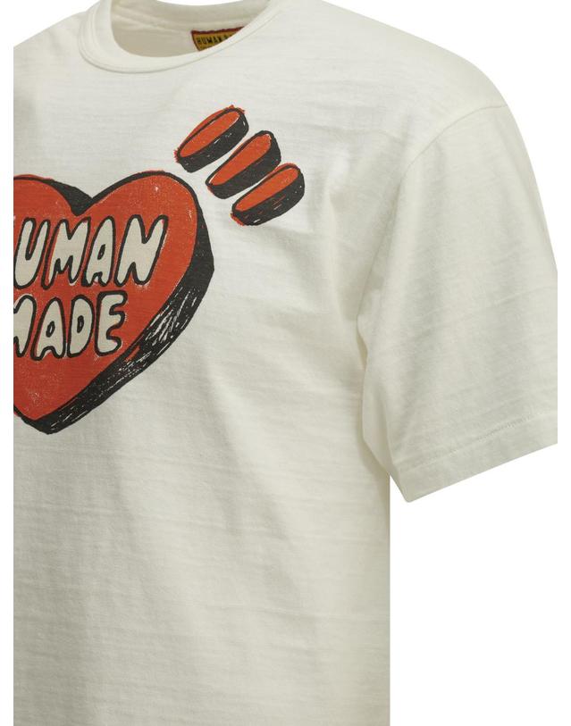 휴먼메이드 [해외직구][V90]휴먼메이드 HM32TE014WHITE 남성 티셔츠 긴팔 반팔 Slub Crew Neck T Shirt 착용컷