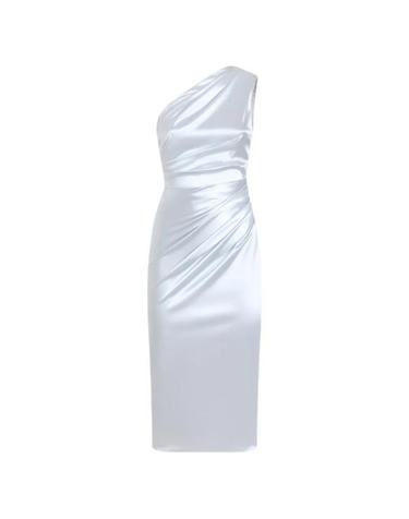 [해외직구] 26SS 돌체앤가바나 스트레치 새틴 원 숄더 드레스 F617RT FURADB3033 Light Blue
