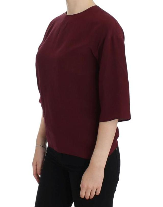 돌체앤가바나 [해외직구] 돌체앤가바나 블라우스 SIG13327 BURGUNDY 착용컷