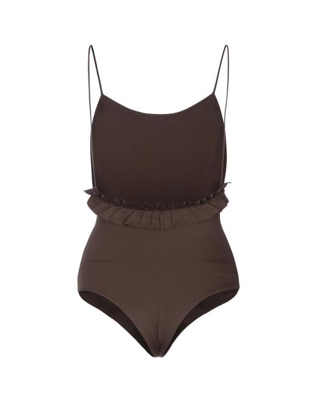 자크뮈스 [해외직구] 26SS 자크뮈스 카바나 스윔수트 OPW00050AW00096 850 BROWN 착용컷