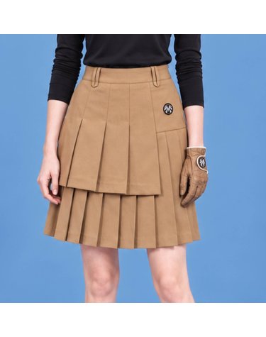 이중랩 롱 플리츠 스커트 GKW9424
