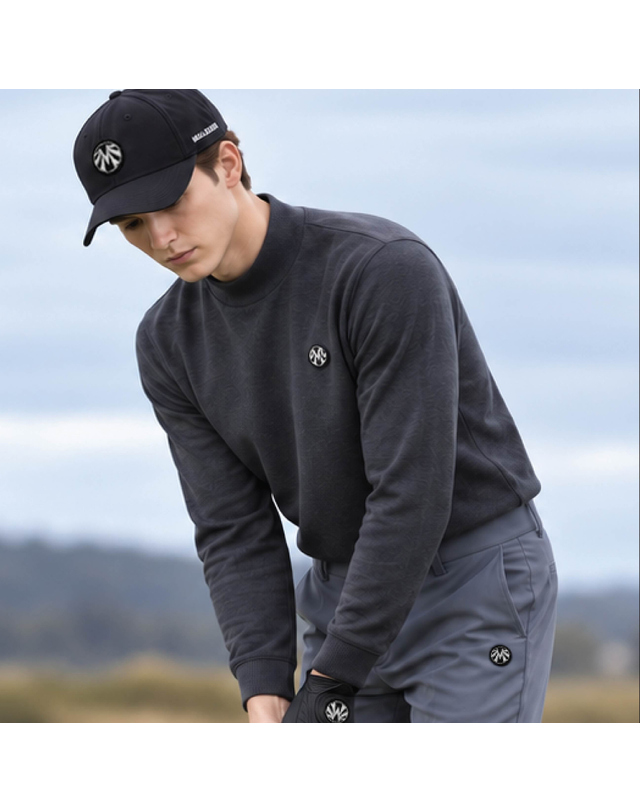마헤스골프 M~2XL 약기모스판 반폴라넥 쟈가드티셔츠 GP70412 착용컷