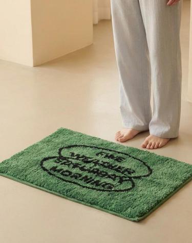 부드러운 워셔블 롱파일 발매트 자카드 러그 그린새러데이 (2size)
