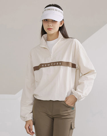 뉴욕 레터링 하이넥 하프집업 골프 아노락 맨투맨_4color