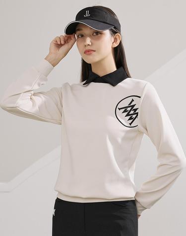 컬러 배색 카라 빅자수 롱슬리브 골프 티셔츠_2color