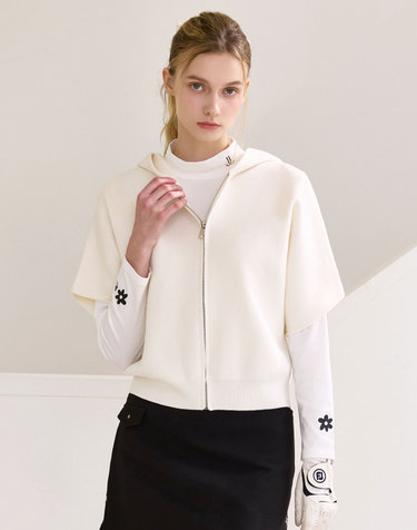 돌먼 슬리브 후드 집업 니트 가디건_3color