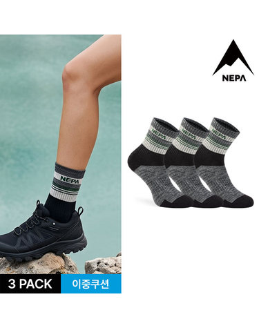 네파 여성 펄트 서페스 쿠션 장목양말 3P_BK
