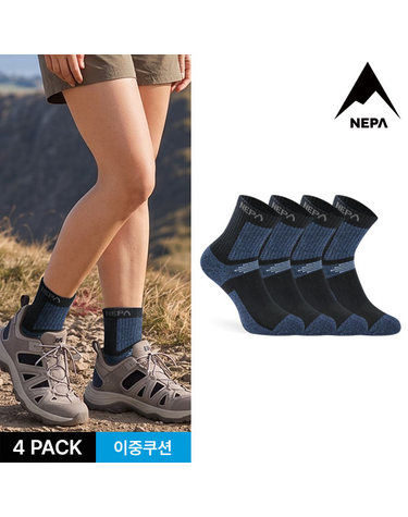 네파 여성 메쉬 핏 쿠션 중목양말 4P_NY