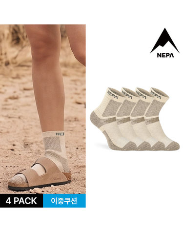 네파 여성 메쉬 핏 쿠션 중목양말 4P_BE