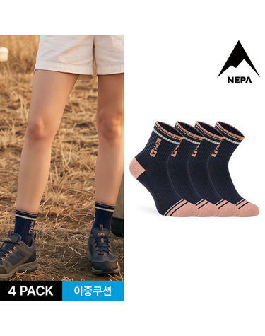 네파 여성 컬러라인 포인트 쿠션 중목양말 4P_NY