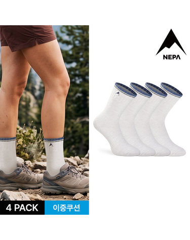 네파 여성 탑라인C 자수로고 통파일 장목양말 4P_IV