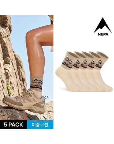 네파 여성 하이킹 쿠션 등산 중목양말 5P_BE