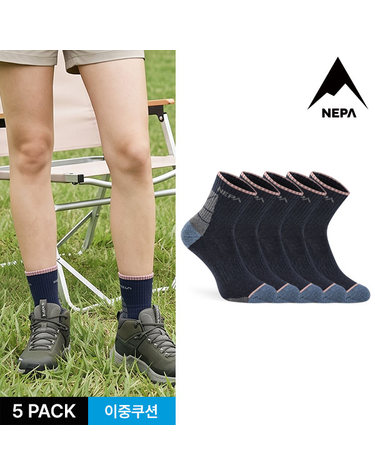 네파 여성 퍼포먼스 쿠션 등산 중목양말 5P_NY