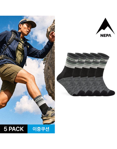 네파 남성 펄트 서페스 쿠션 장목양말 5P_BK