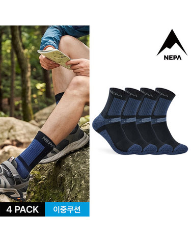 네파 남성 메쉬 핏 쿠션 중목양말 4P_NY