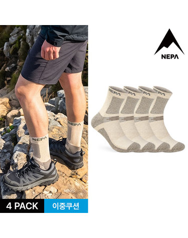 네파 남성 메쉬 핏 쿠션 중목양말 4P_BE