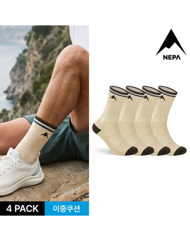 네파 남성 스트라이프 A로고 통파일 장목양말 4P_MOBR
