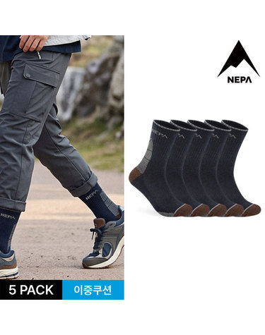 네파 남성 퍼포먼스 쿠션 등산 장목양말 5P_NY