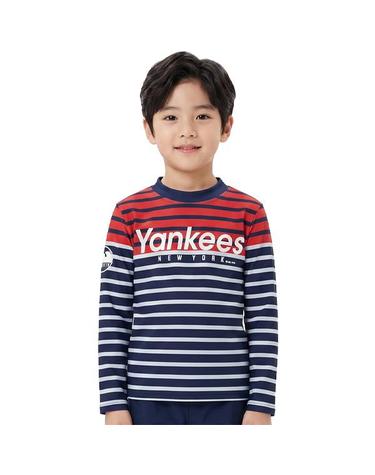 [보리보리] MLB 키즈 스트라이프 수영복 래쉬가드 71SW67831-50R